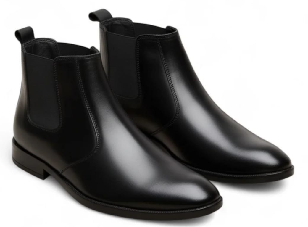 Men’s Classic Black Chelsea Boots – Formal Slip-On Ankle Boots