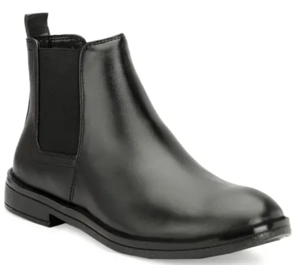 Men’s Classic Black Chelsea Boots – Formal Slip-On Ankle Boots